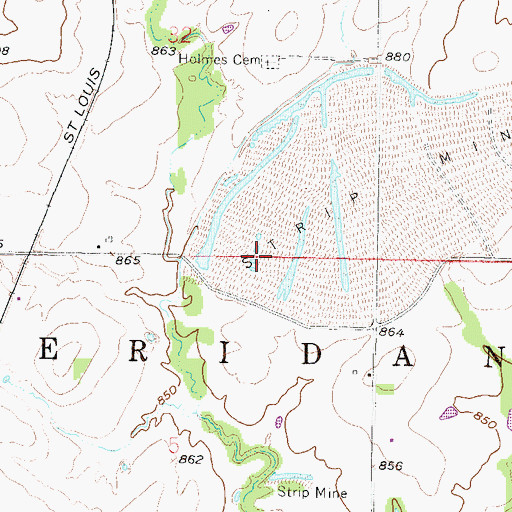 Topographic Map of Township of Sheridan, KS