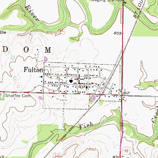 Topographic Map of Fulton, KS