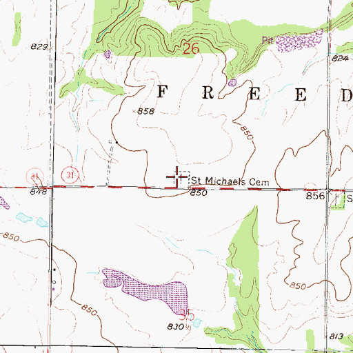 Topographic Map of Saint Michael's Cemetery, KS