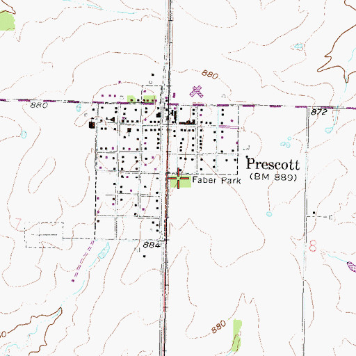 Topographic Map of Faber Park, KS