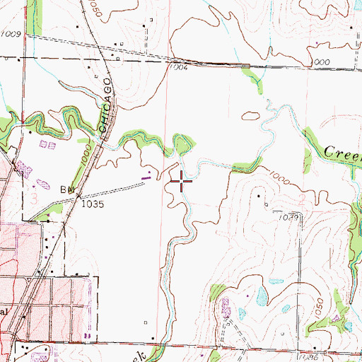 Topographic Map of Banner Creek, KS