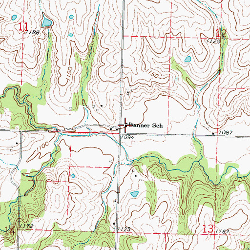 Topographic Map of Banner School (historical), KS
