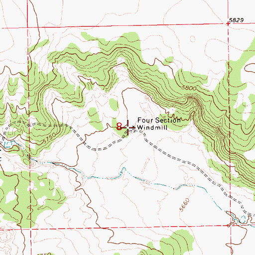 Topographic Map of Four Section Windmill, AZ