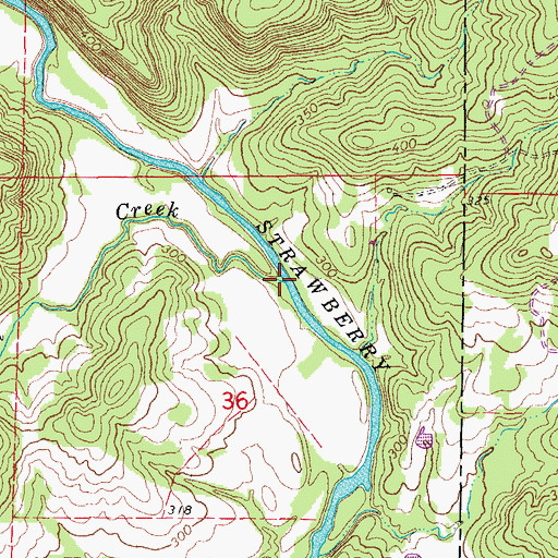 Topographic Map of Clayton Creek, AR