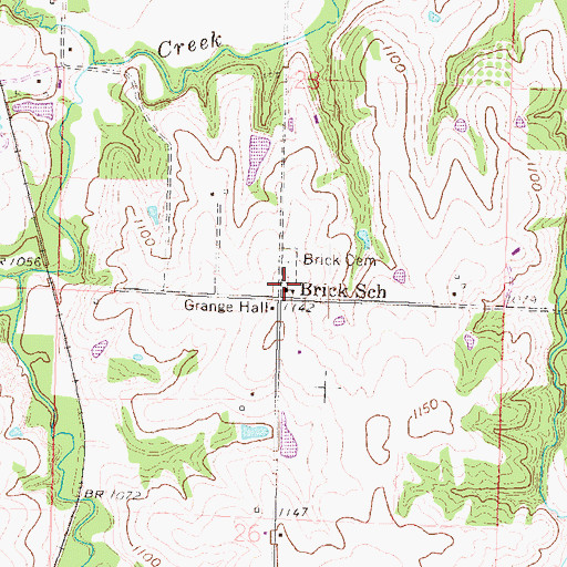 Topographic Map of Bruck School (historical), KS