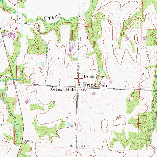 Topographic Map of Bruck Cemetery, KS
