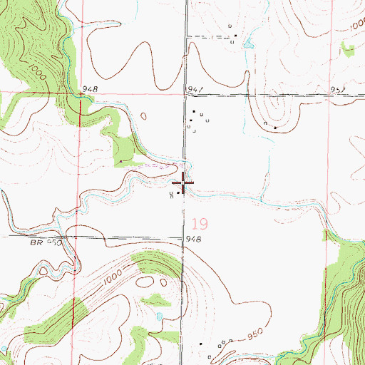 Topographic Map of North Cedar Creek, KS