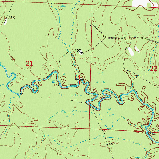 Topographic Map of Clear Creek, AR