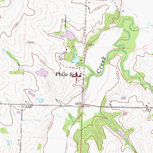 Topographic Map of Philo School, KS