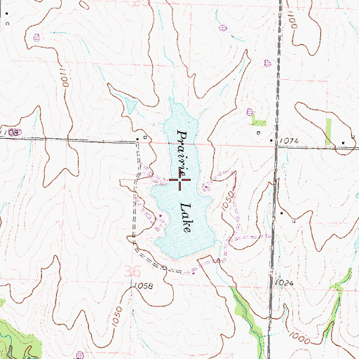 Topographic Map of Prairie Lake, KS