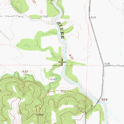 Topographic Map of Nebo Creek, KS