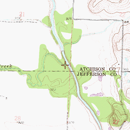 Topographic Map of Catamount Creek, KS