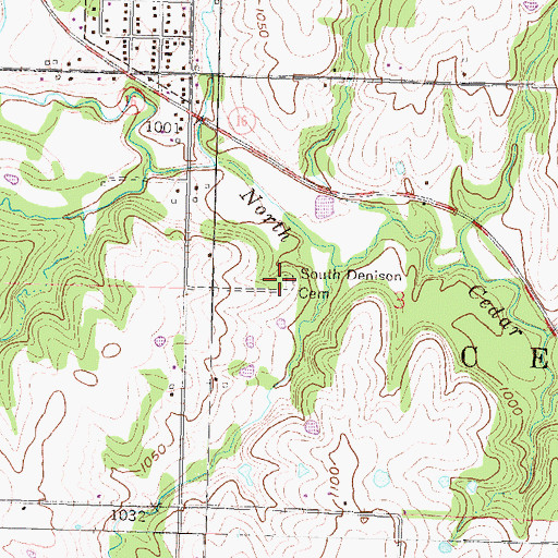 Topographic Map of South Denison Cemetery, KS
