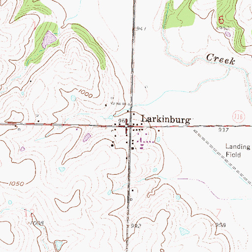 Topographic Map of Larkinburg, KS