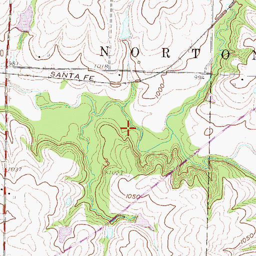 Topographic Map of North Walnut Creek, KS