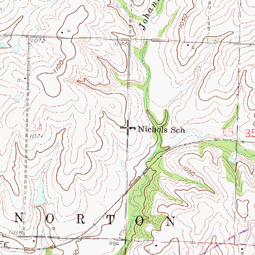 Topographic Map of Nichols School, KS