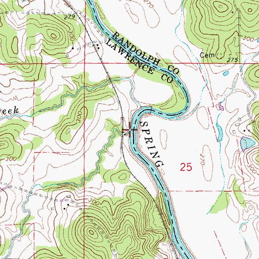 Topographic Map of Clear Creek, AR