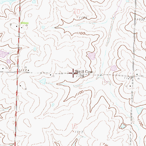 Topographic Map of Neill Cemetery, KS