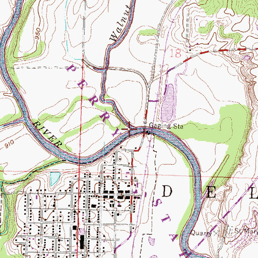 Topographic Map of Walnut Creek, KS