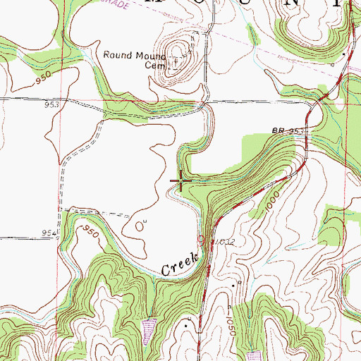 Topographic Map of Crooked Creek, KS