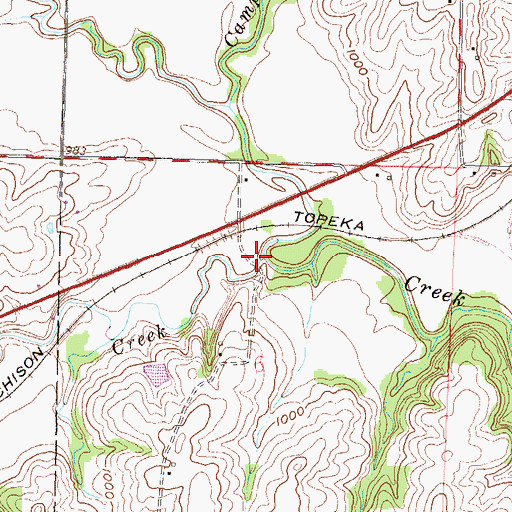 Topographic Map of Spring Creek, KS
