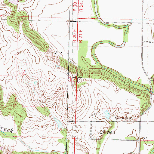 Topographic Map of Township of Easton, KS