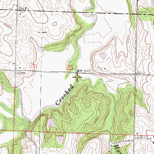 Topographic Map of Howard Creek, KS