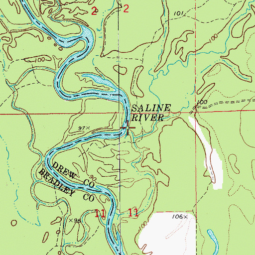 Topographic Map of Clear Creek, AR