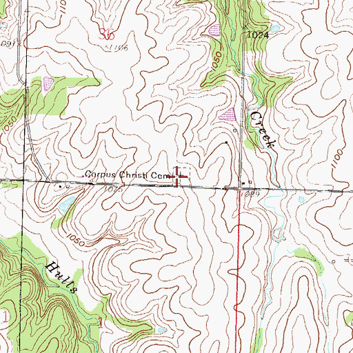 Topographic Map of Corpus Christi Cemetery, KS