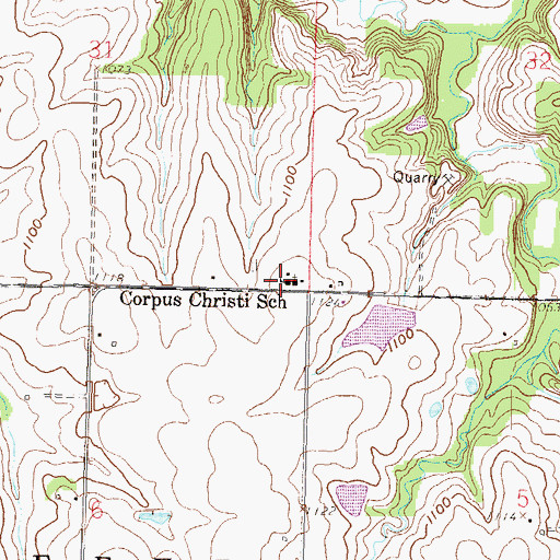 Topographic Map of Corpus Christi School, KS