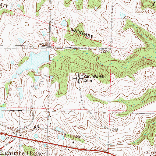 Topographic Map of Van Winkler Cemetery, KS
