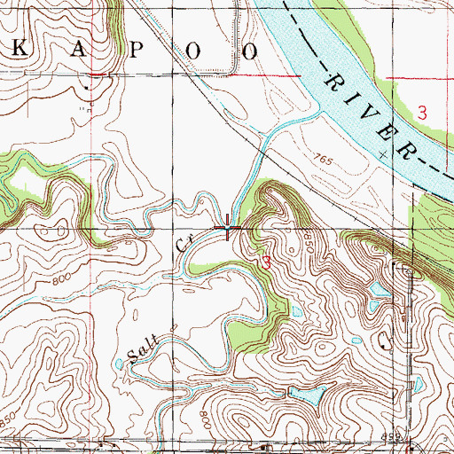 Topographic Map of Plum Creek, KS