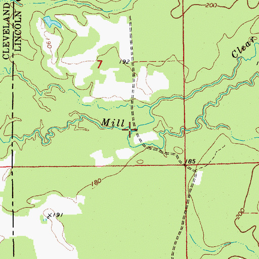 Topographic Map of Clear Creek, AR