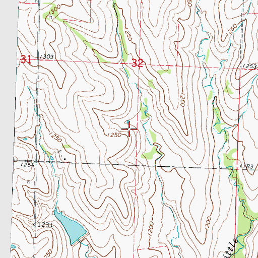 Topographic Map of Little Plum Creek, KS