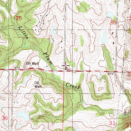 Topographic Map of Rock School, KS