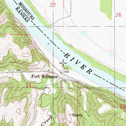 Topographic Map of Little Walnut Creek, KS
