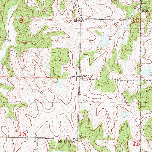 Topographic Map of Mount Gillian Church, KS