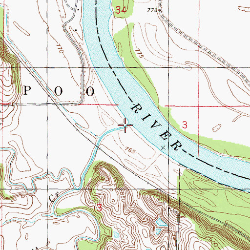 Topographic Map of Salt Creek, KS