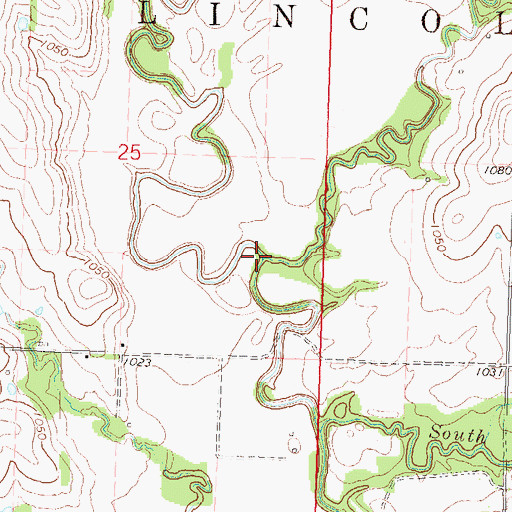 Topographic Map of Crow Creek, KS