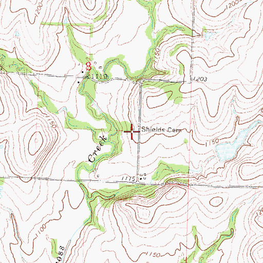 Topographic Map of Little Cross Creek Cemetery, KS