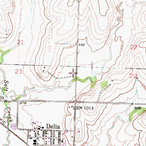 Topographic Map of High Prairie School (historical), KS