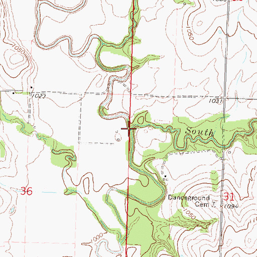 Topographic Map of South Branch Soldier Creek, KS