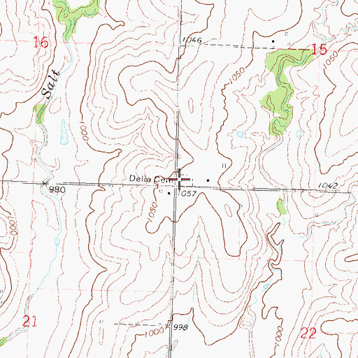 Topographic Map of Delia Cemetery, KS