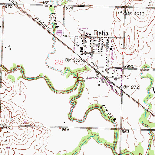 Topographic Map of Salt Creek, KS