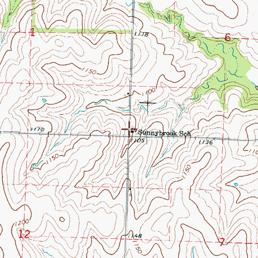 Topographic Map of Sunnybrook School, KS