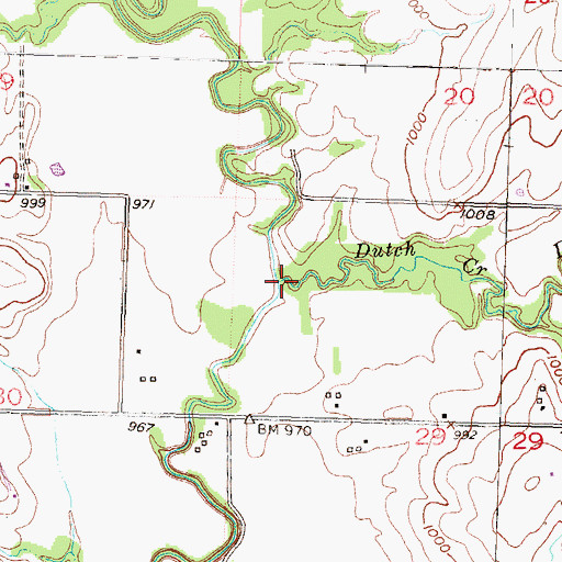 Topographic Map of Dutch Creek, KS