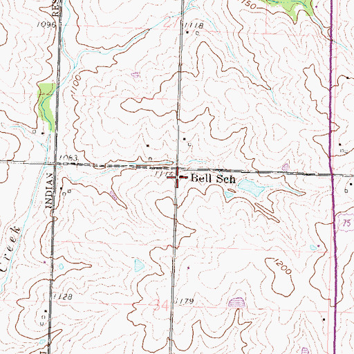 Topographic Map of Bell School, KS