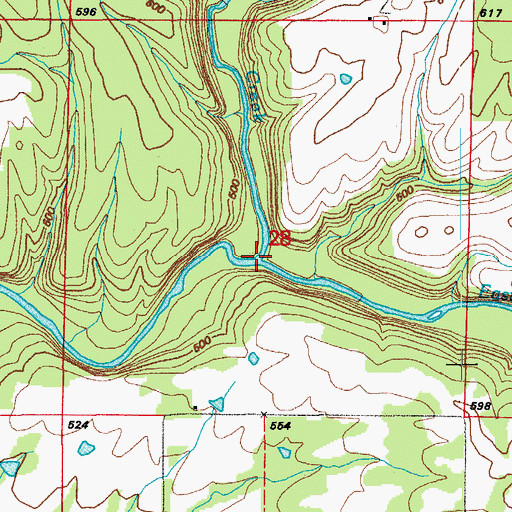 Topographic Map of Clear Creek, AR