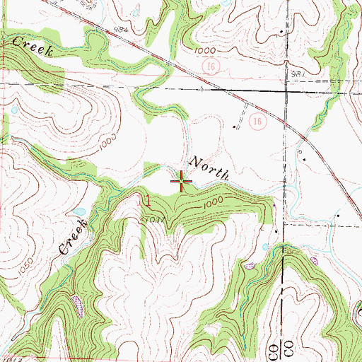 Topographic Map of Booker Creek, KS