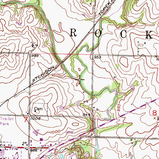 Topographic Map of Tick Creek, KS